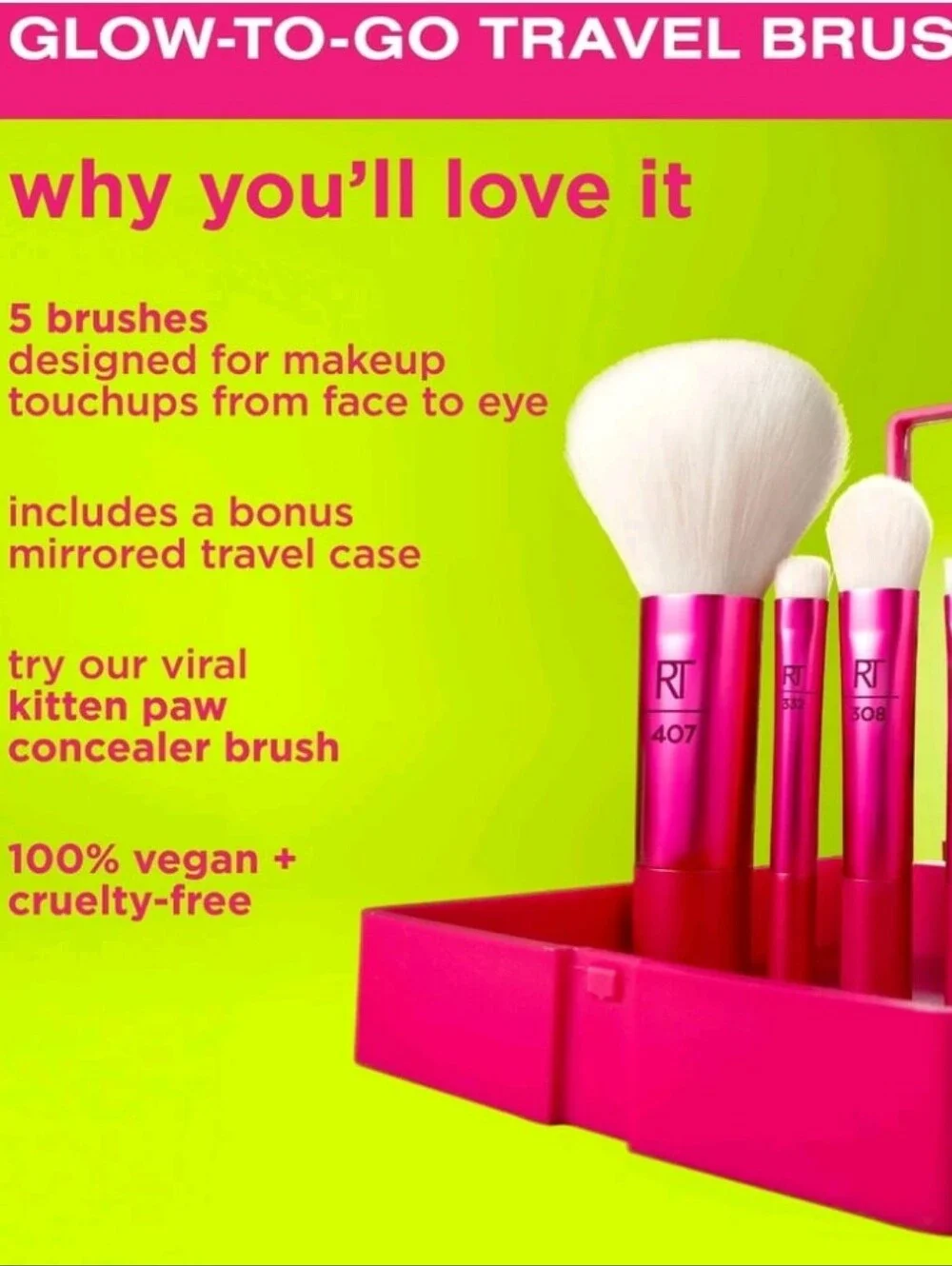 Real Techniques Vivid Escape Glow-To-Go Travel Brush Set